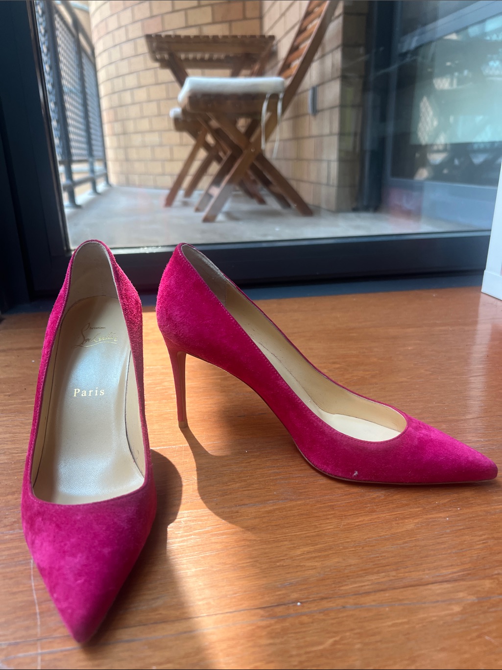 Christian Louboutin Fuchsia Pointed-Toe Stiletto Pumps